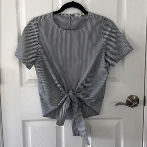 Bleuh Ciel Striped Tie Blouse